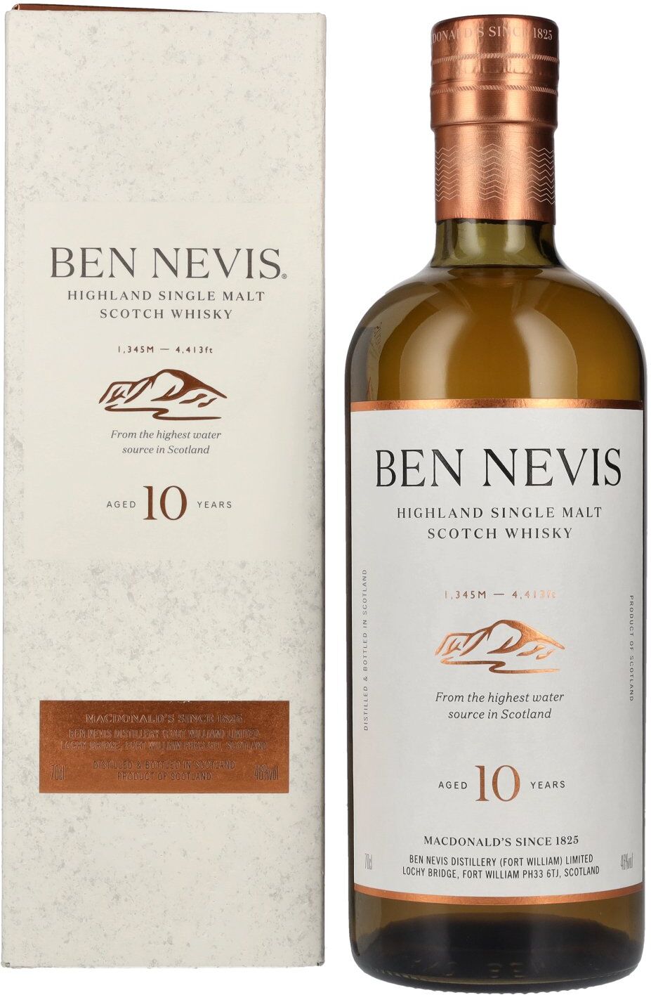 Ben Nevis 10 Years Old Single Highland Malt Scotch Whisky 46% Vol. 0,7l in Geschenkbox