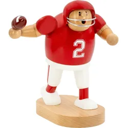 KWO Erzgebirge Räuchermann Footballspieler rot 20 cm
