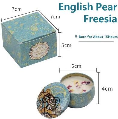 Uplift Treasures Vintage Soy Wax Scented Candle Jar With Floral Fragrance pear Freesia