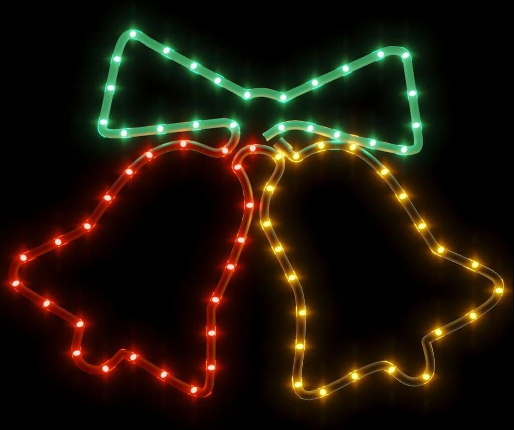 vidaXL Figurines de cloches de Noël avec 72 LED 3 pcs 50x56 cm