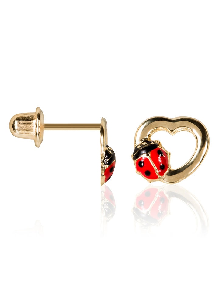 OR ÉCLAT Gold-Ohrstecker "Coccinelle Amoureuse" - onesize