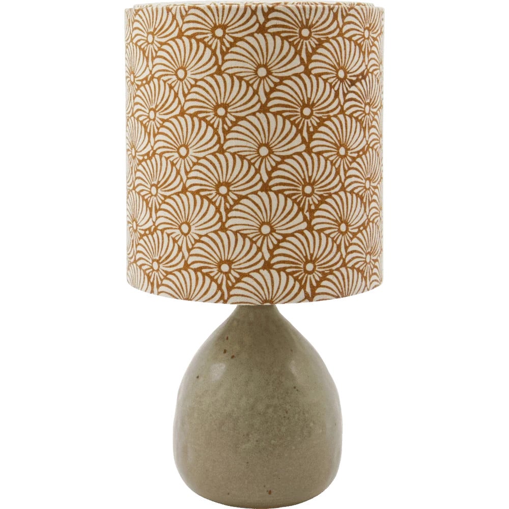 House Doctor Flores tafellamp beige/bruin met keramiek en textiel