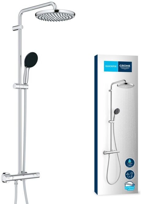 Grohe Vitalio Start System 250 Duschsystem 26677001 mit Thermostatbatterie für die Wandmontage chrom