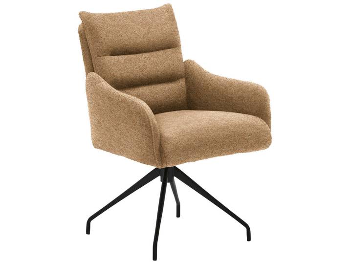 Welnova Armlehnstuhl, Cognac, Drehkreuz, 62x86x68 cm, Beinauswahl, Lederauswahl, Stoffauswahl, Sitzfläche 360° drehbar, Gestellauswahl, Esszimmer, Stühle, Esszimmerstühle, Armlehnenstühle