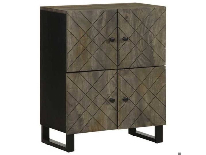 Noir Buffet noir 60x33x75 cm bois massif de manguier - Meuble Rangement LV31922