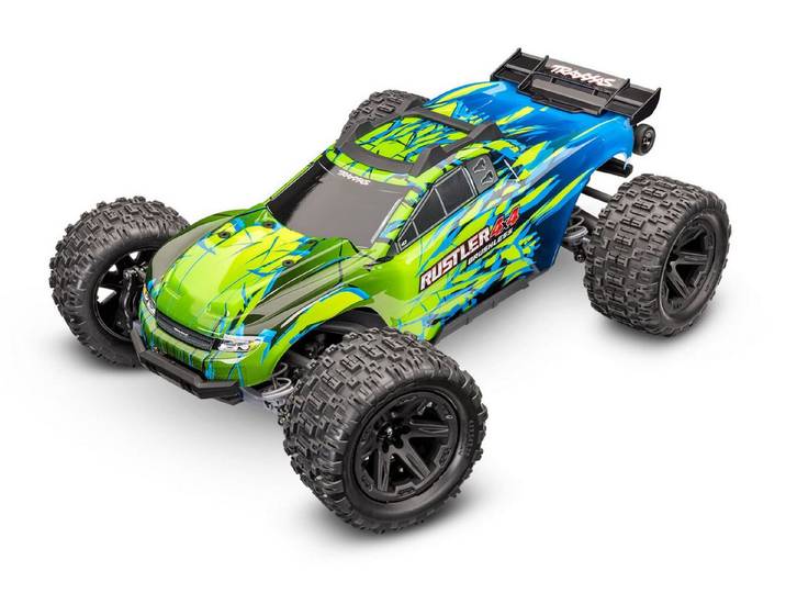 Traxxas RC-Buggy Traxxas Rustler 1:10 4X4 Brushless HD RTR RC Stadium Truck Grün 67464
