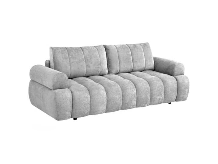 BEAUTY SOFA Schlafsofa Mavi mit Schlaffunktion und Bettkasten, Bettsofa 195 × 145 cm mit DL-System, Chenille, freistehend, Hellgrau (Kiara 865)