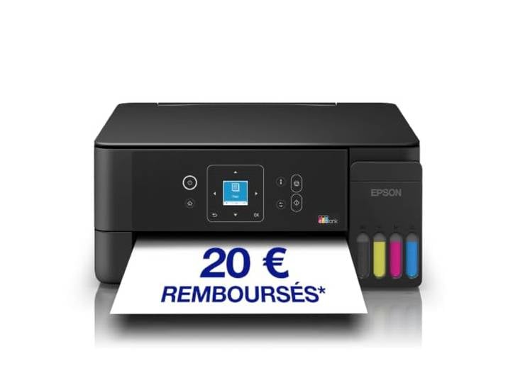 Epson EcoTank ET-2922 pour Les domiciles Actifs Wi-FI A4 Impression\, Copie\, numérisation Écran LCD Compatible AirPrint Compacte Jusqu’à 3 Ans d’Encre Inclus