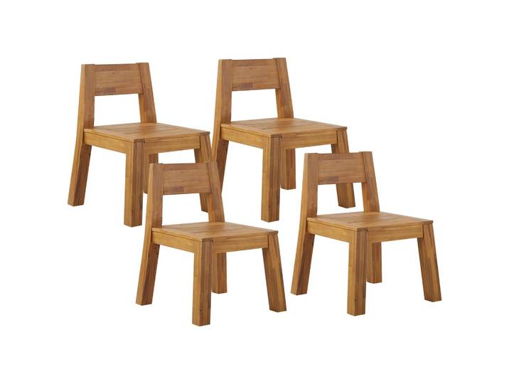GARTENSTUHL 4er-Set Akazienholz hellbraun Livorno