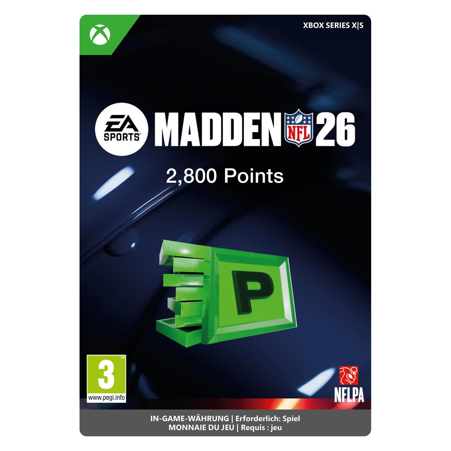 Microsoft Xbox Madden NFL 26: 2800 MUT POINTS Download Code (7F6-00878)