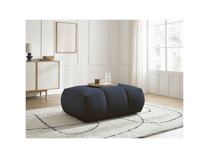 Hocker Fuji, Dunkelblau, Kunststoff, rechteckig, 112x44x80 cm, Wohnzimmer, Hocker, Sitzhocker