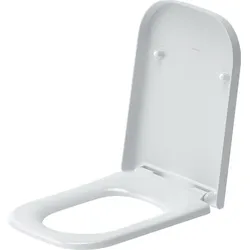 Duravit WC-Sitz Happy D.2 ohne SoftClose Scharniere Edelstahl, verlängerte Ausführung für Spülrandlose WC, 0064610000
