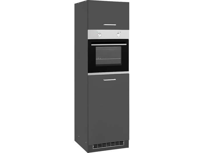 Backofenumbauschrank KOCHSTATION KS-Kehl , grau, B:60cm H:200cm T:60cm, MDF, Schränke, Backofenumbauschrank, Breite 60 cm