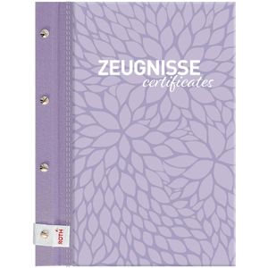 Roth Zeugnismappe Pattern Lila Paradise 89466, A4, mit Buchschrauben, erweiterbar, lila, 12 Hüllen