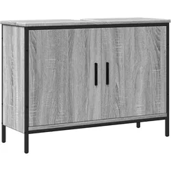 Helloshop26 - Modernes Design Waschbecken-Unterschrank Badezimmer 80 x 30 x 60 cm optimierter Stauraum aus Holz Sonoma-Grau