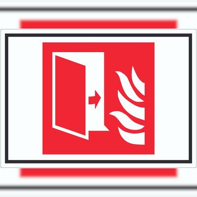 HB-Druck Brandschutztür Brandschutz Symbol Aufkleber A1 (594x841mm)