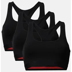 ORGANIC COTTON SPORT BH - 3-Pack - Schwarz - S