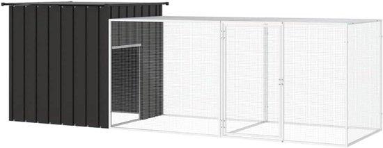 Hühnerstall - Draußen - Tier sicher halten - Gepanzert Stahl - 300x91x100 cm - Grau