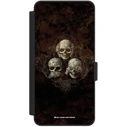 Nivocase Klapphülle für Samsung Galaxy S26 Handyhülle aus Kunst Leder NIVOflip schwarz Art Gothic (Samsung Galaxy S26), Smartphone Hülle, Schwarz