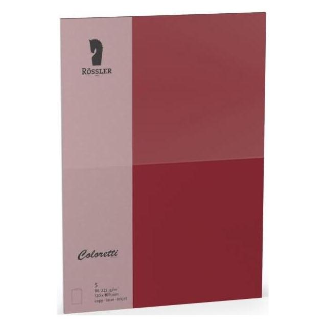 Rössler Coloretti Karten B6 Rosso im 5er Pack ungefalzt zum Selbstgestalten (5 Stk.) (220772572)