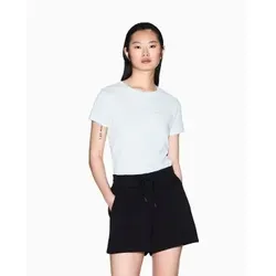 A|X Armani Exchange für Damen. XW000838AF13397UC001 Schwarze Basic-Shorts (L), Lässig, Viskose