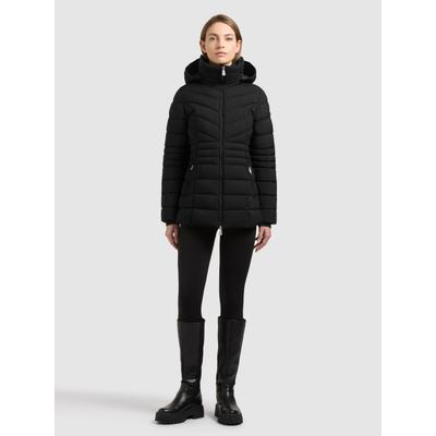 Steppjacke KHUJO "DALETT - 2IN1", Damen, Gr. S, schwarz, Web, 100% Polyester, unifarben, slim fit hüftlang, eingesetzt elastischer Bund mit Windstopper, Jacken Steppjacke