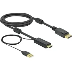 Delock HDMI zu DisplayPort Kabel 4K 30 Hz 2 m