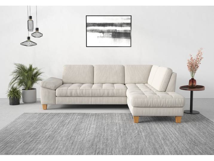 Ecksofa, 261x179 cm, Polyester, Beige, Ottomane Rechts, Modern, SIT & MORE