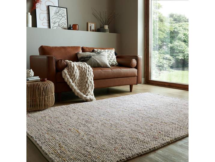 Kurzflorteppich Minerals Grau/Grau 160 x 230cm Webstoff/Wolle