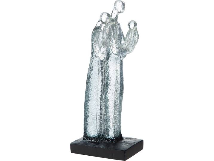 Skulptur GILDE Skulptur Familienglück klar; schwarz , klar, schwarz, B:8cm H:32cm T:12cm, Kunstharz, Dekofiguren, Skulptur, Familienbande Harmonie Liebe Zusammenhalt Symbolfigur