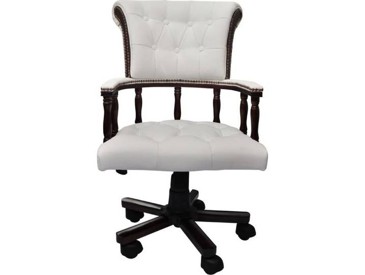 vidaXL Chaise de bureau pivotante blanche