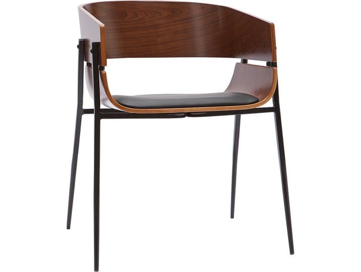 Chaise design bois foncé et métal noir WESS
