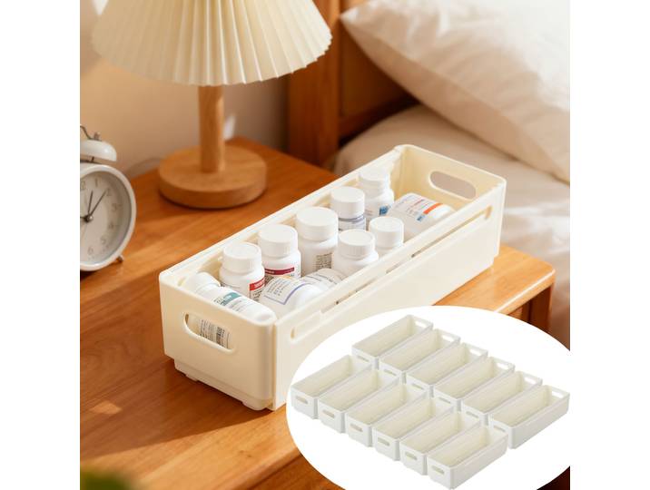 12er-Set Küchenschrank-Organizer, falt- & anpassbar, weiss
