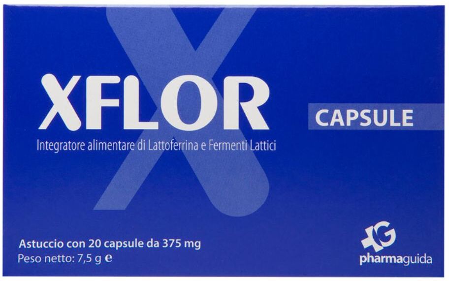 PHARMAGUIDA Srl XFlor 20 Capsule - Integratore alimentare di lattoferrina e fermenti lattici