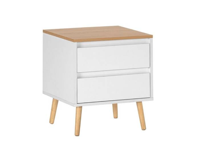 Table de chevet Desi 2 tiroirs couleur Blanc
