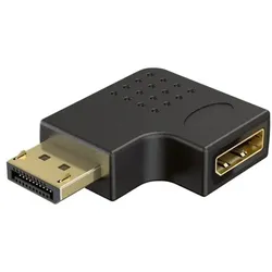 goobay DisplayPort-Winkeladapter 90° nach links 54 Gbit/sek schwarz