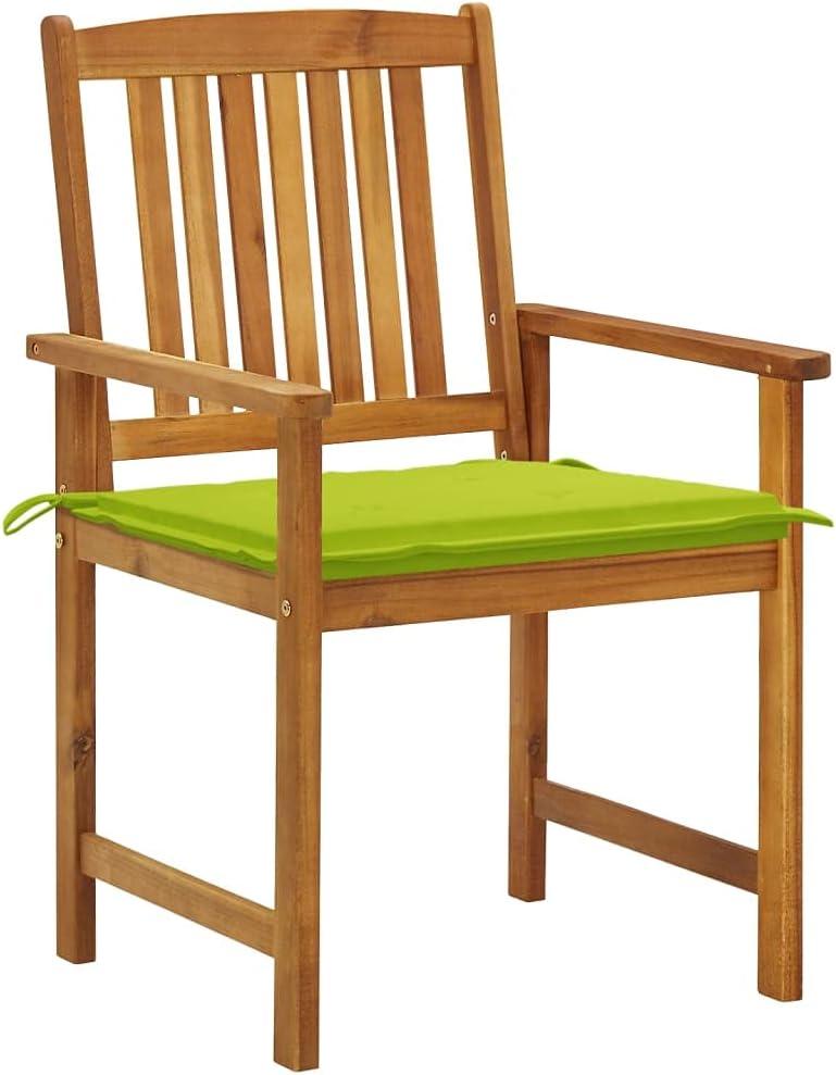 6er-Set Gartenstühle aus massivem, ölbehandeltem Akazienholz mit Kissen für Garten, Terrasse und Balkon