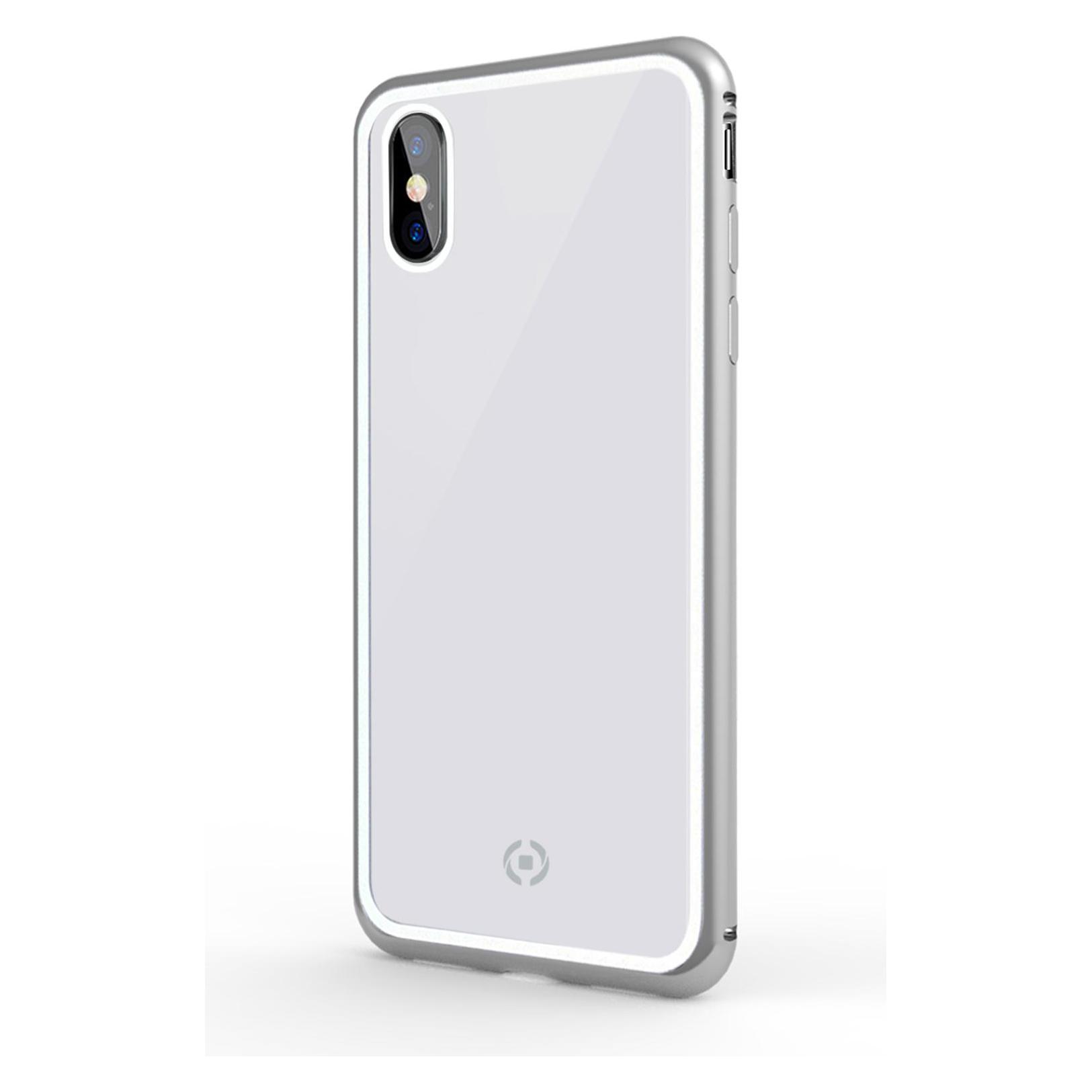 Celly Attraction - iPhone Xs/X Handyhülle 14,7 cm (5,8') Cover Silber, Transparent (Apple iPhone X, Apple iPhone XS) (ATTRACTION900SV)