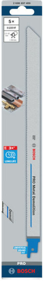 Bosch Säbelsägeblatt S 1225 VF, Heavy for Metal (2608657409)
