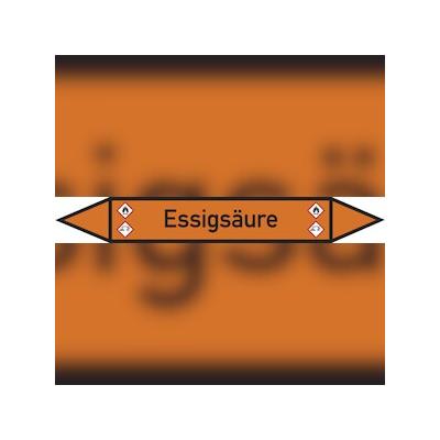 Rohrleitungskennzeichen Essigsäure - 270x37 mm Folie selbstklebend