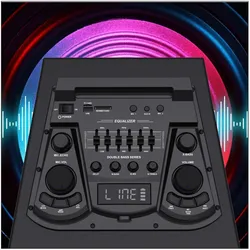 Manta SPK1204X800D Minos Pro (Set of L/R), Bluetooth Lautsprecher, Schwarz