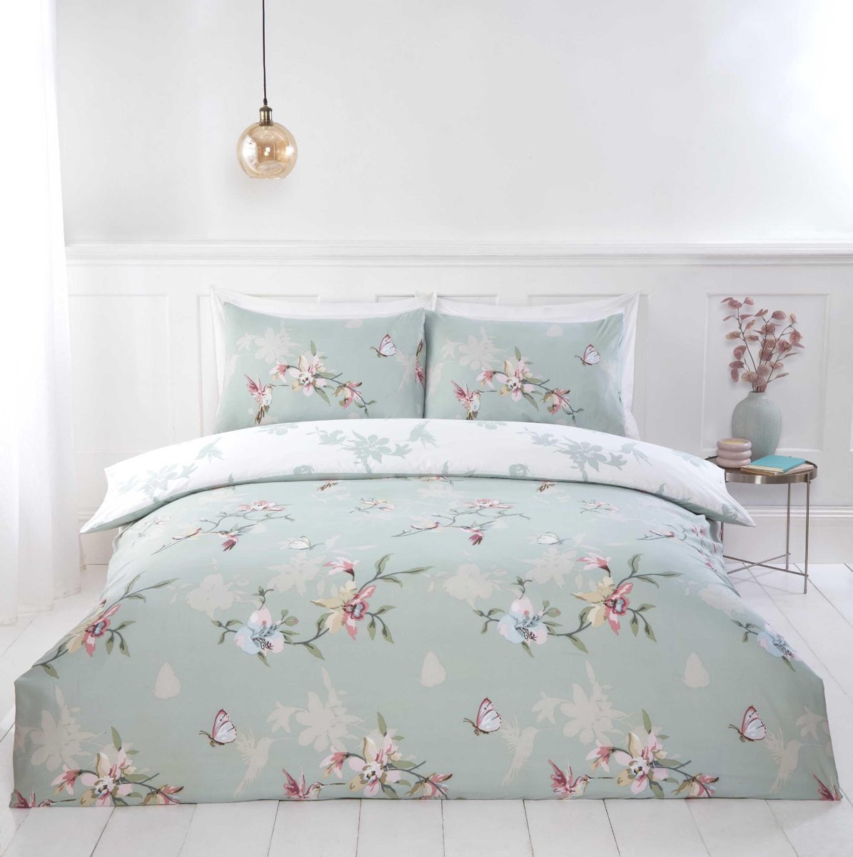 SnelShoppen Hummingbird Microvezel Dekbedovertrek Set Eenpersoons - Groen