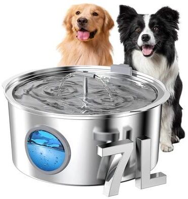Inspired Living 7L Stainless Steel Pet Water Fountain Large Capacity Automatic Water Dispenser For Cats & Dogs 7l Pet Water