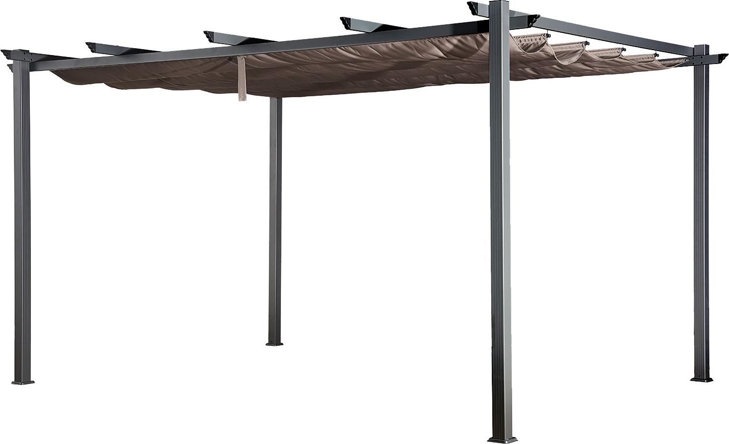 Freistehende Pergola 3 × 4m CASSIS taupe - Aluminiumstruktur