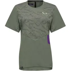 Salewa, Damen, Funktionsshirt, Pedroc Tech Dry T-Shirt W - Leichtes, Technisches Damen-T-Shirt für Speed Hiking (S), Grün