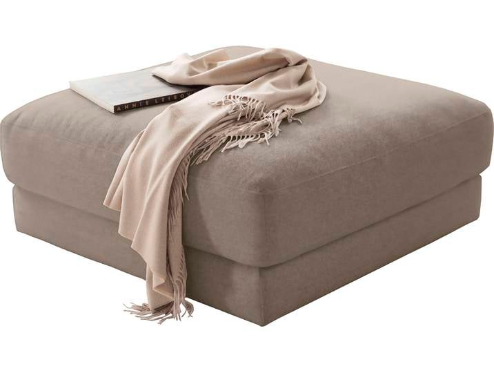 Polsterhocker 3C CANDY Enisa II , beige (sand), B:100cm H:49cm T:100cm, 100% Polyester, Hocker, Polsterhocker, passend zur Serie Enisa II , wahlweise mit Flecken-Schutz-Bezug