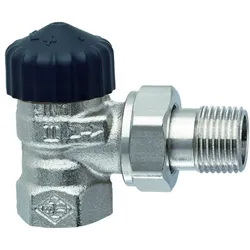Thermostat-Ventilunterteil Standard, Eckform, DN 25, vernickelt