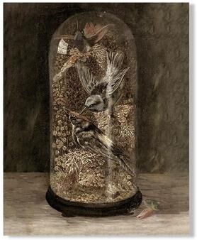 Uplift Essentials Vintage Moody Owl Painting Dark Academia Cottagecore Nature Prints Witchy Wall Art With Butterflies For Gothic Home style 9 12x16 In