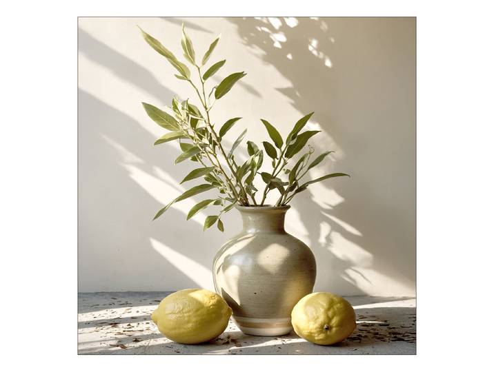Tableau verre Lemons In The Shade Verre flotté Vert/Jaune/Beige 50 x 50 x 1cm