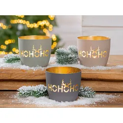Windlicht HoHoHo Metall anthrazit 9cm